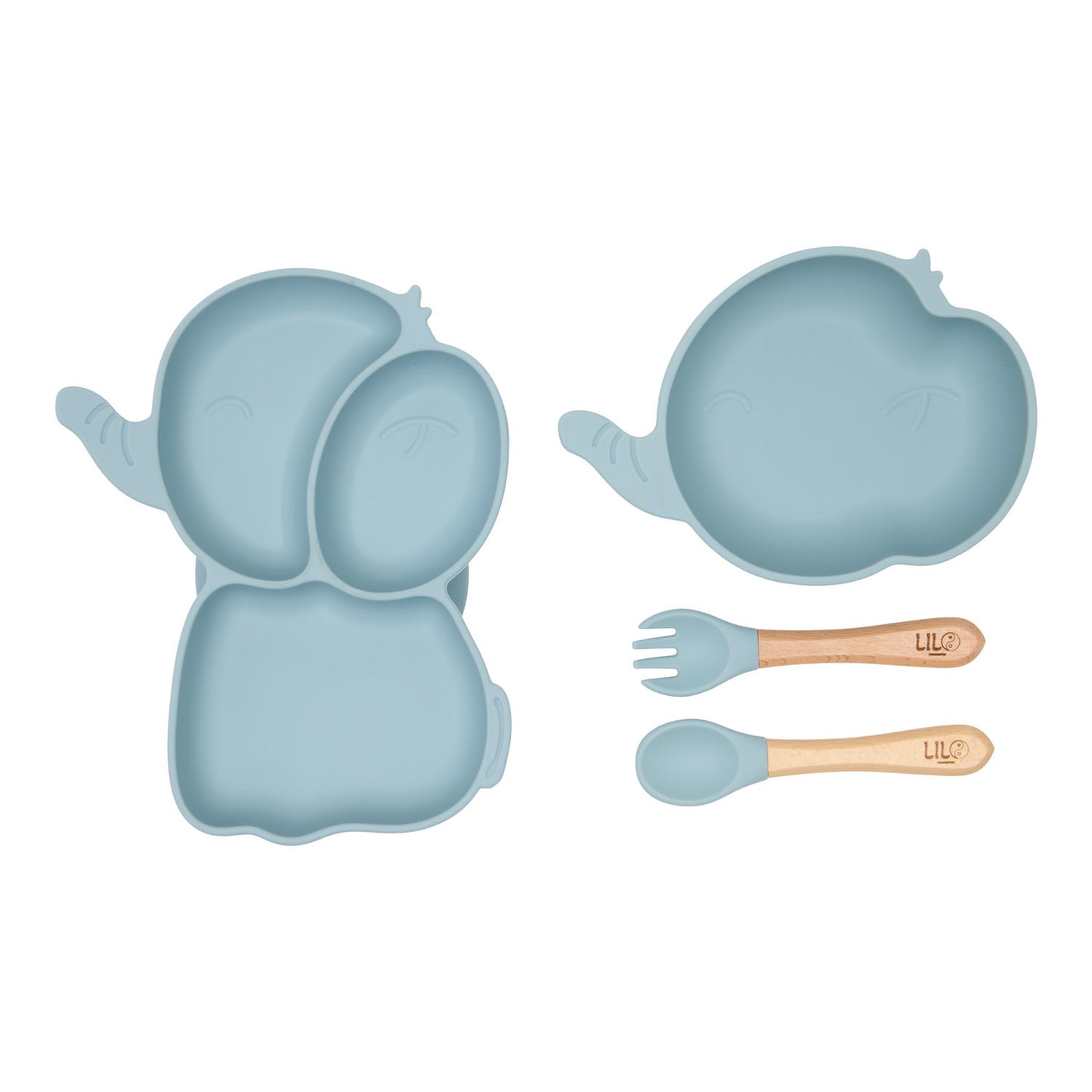 Elephant dinnerware set blue