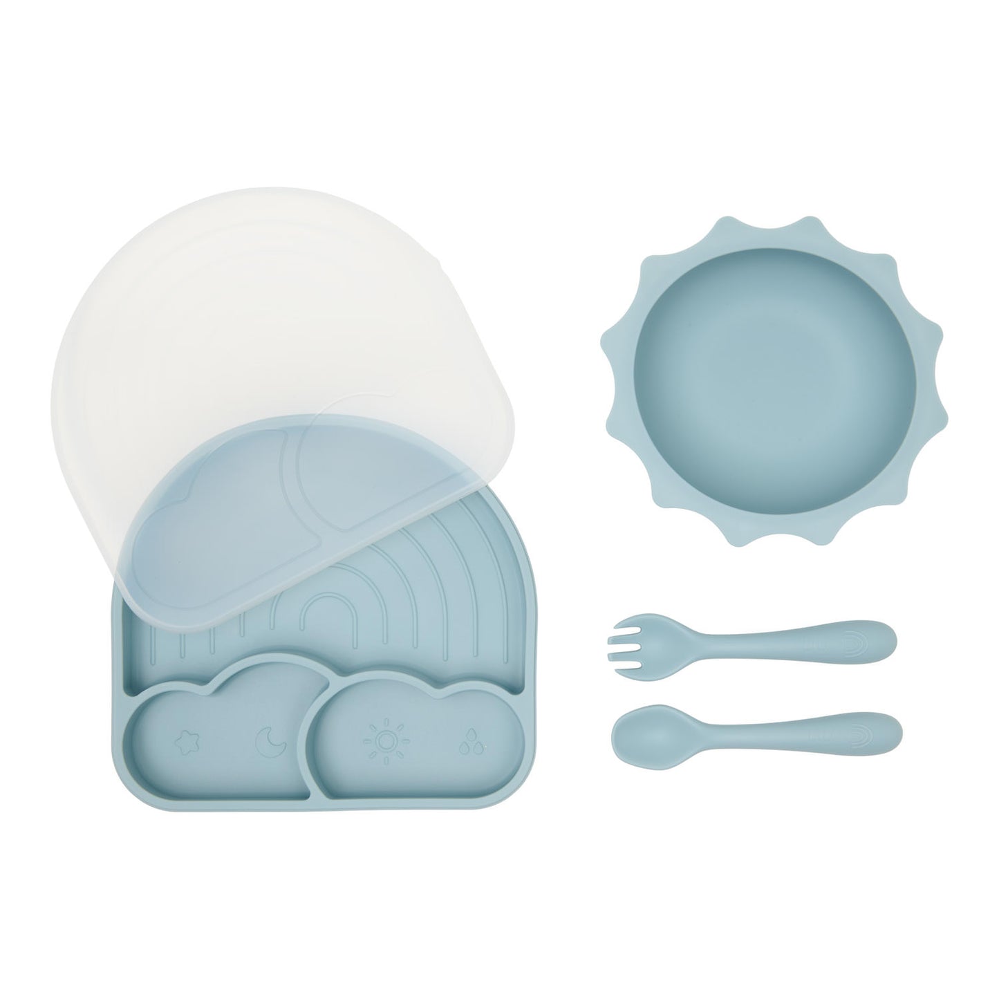 Regenboog serviesset blauw - Lilo Favorites