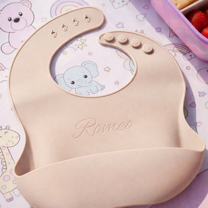 Siliconen slabbetje met naam personaliseren