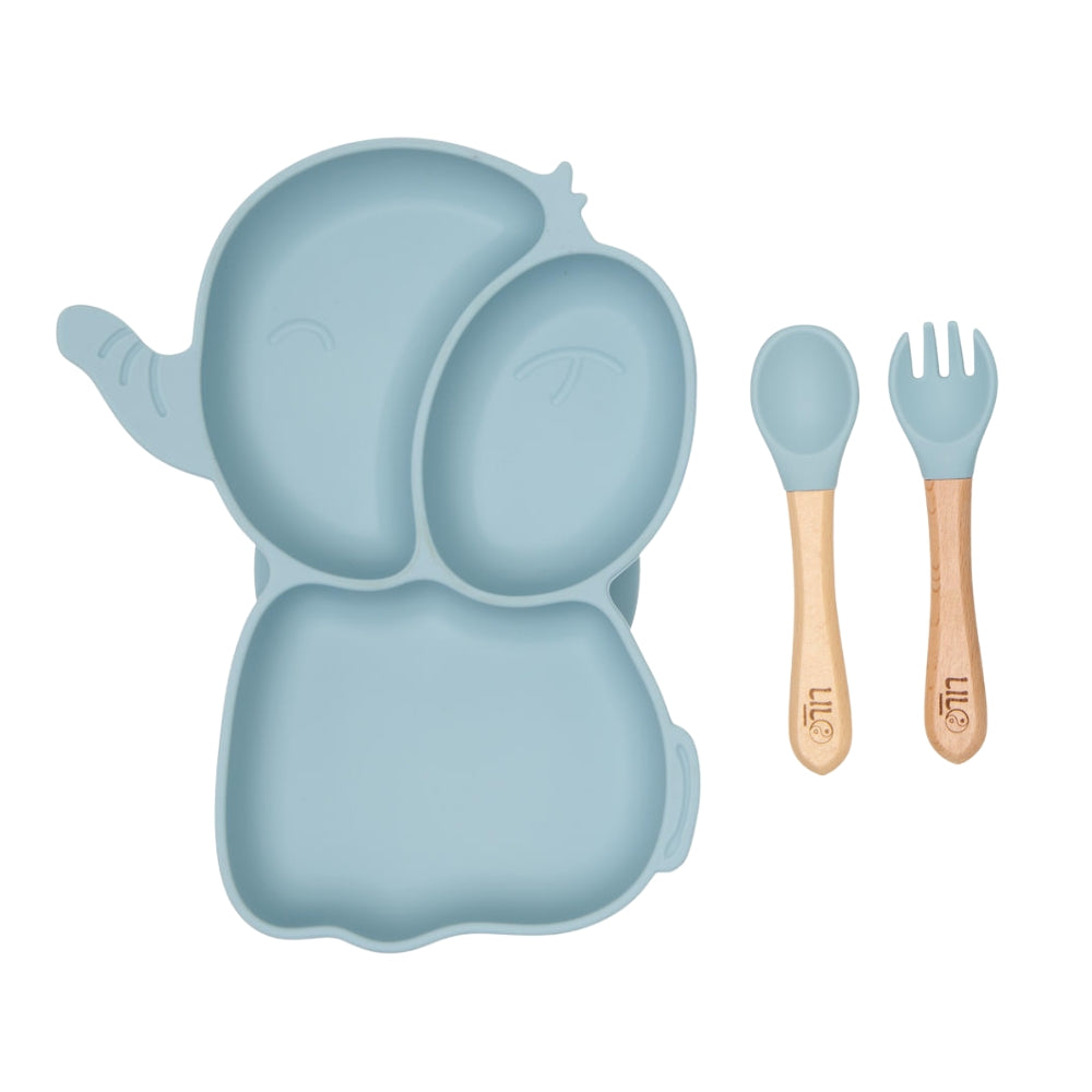 Olifant serviesset blauw