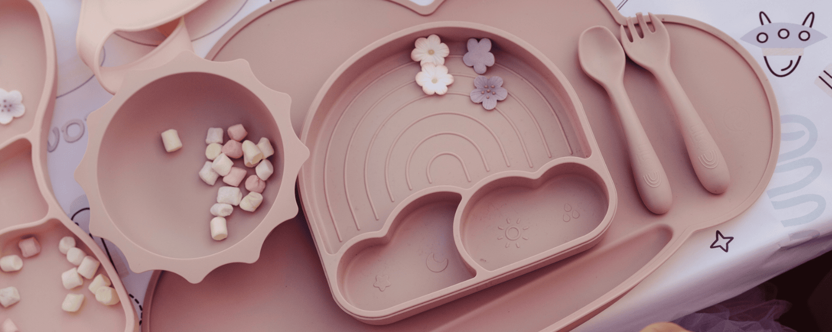 Regenboog Kinder Serviessets – Antislip & siliconen