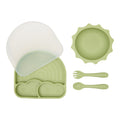 Rainbow dinnerware set green