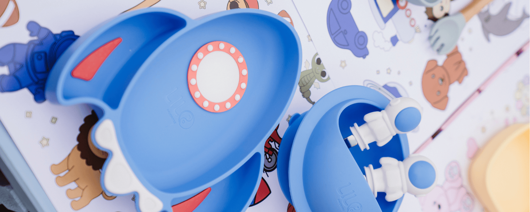 Rakket Kinder Serviessets – Ruimteset van BPA-vrij siliconen