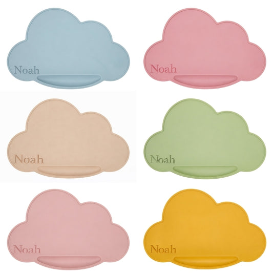 Wolken placemat met naam personaliseren